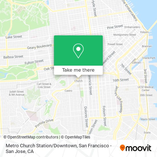 Metro Church Station/Downtown map