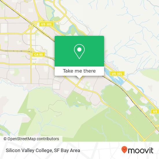 Mapa de Silicon Valley College, 133 Bernal Rd