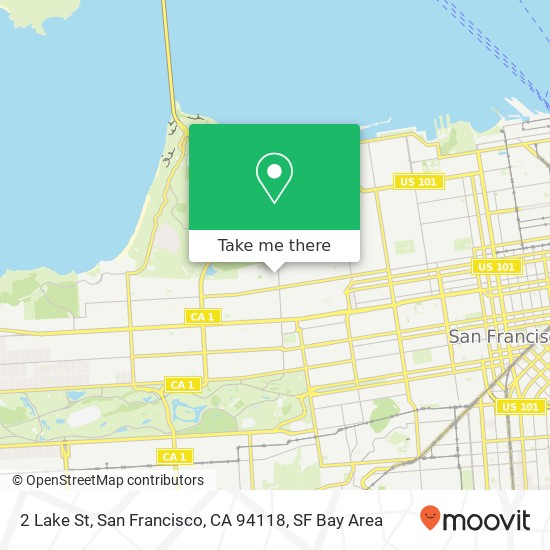 Mapa de 2 Lake St, San Francisco, CA 94118