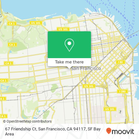 Mapa de 67 Friendship Ct, San Francisco, CA 94117