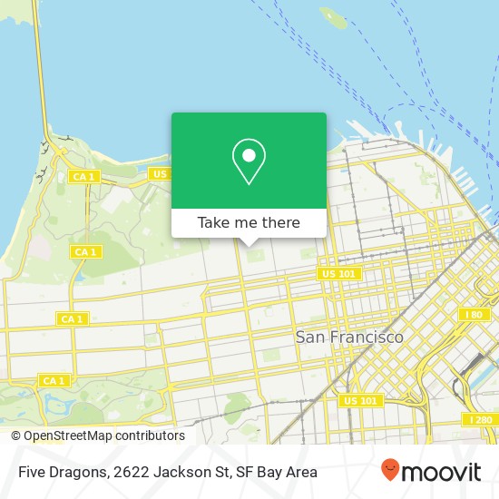 Mapa de Five Dragons, 2622 Jackson St