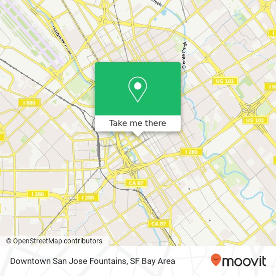 Mapa de Downtown San Jose Fountains, San Jose, CA 95113