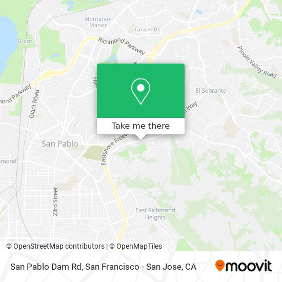 San Pablo Dam Rd map