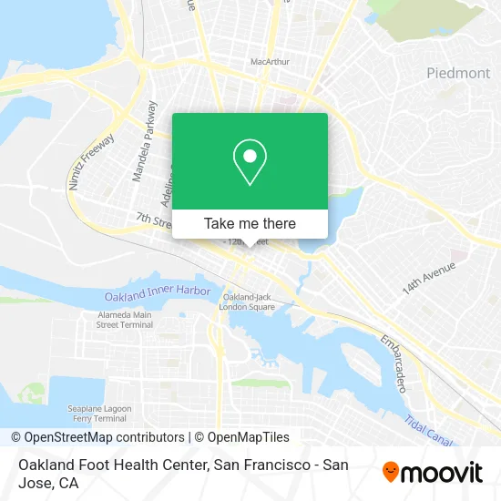 Oakland Foot Health Center map