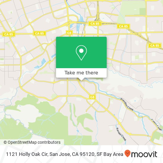 Mapa de 1121 Holly Oak Cir, San Jose, CA 95120