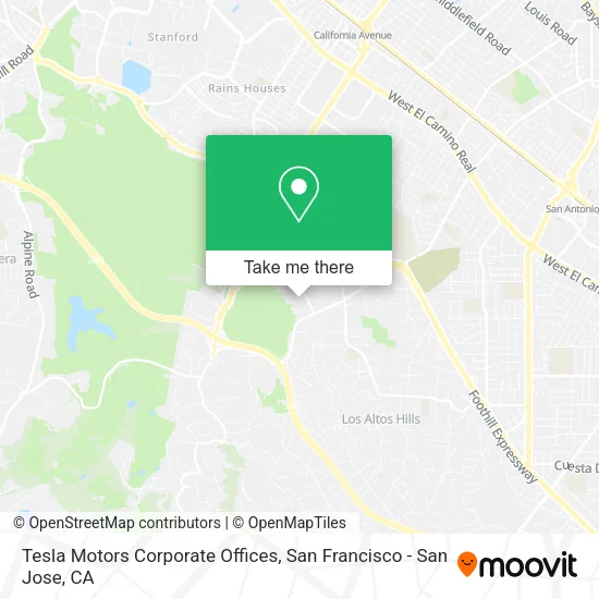 Tesla Motors Corporate Offices map