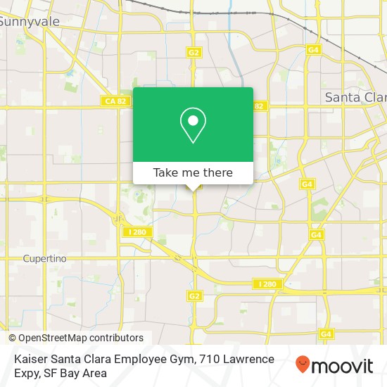 Mapa de Kaiser Santa Clara Employee Gym, 710 Lawrence Expy