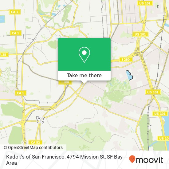 Mapa de Kadok's of San Francisco, 4794 Mission St