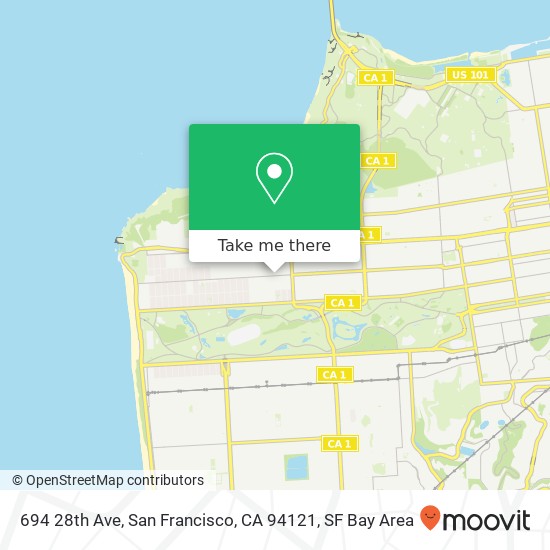 Mapa de 694 28th Ave, San Francisco, CA 94121