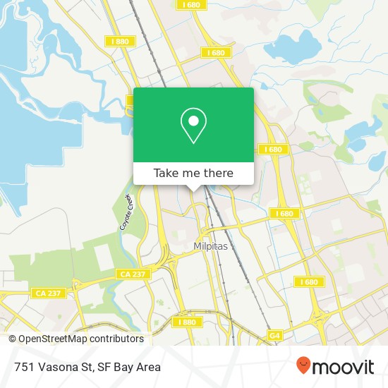 Mapa de 751 Vasona St, Milpitas, CA 95035