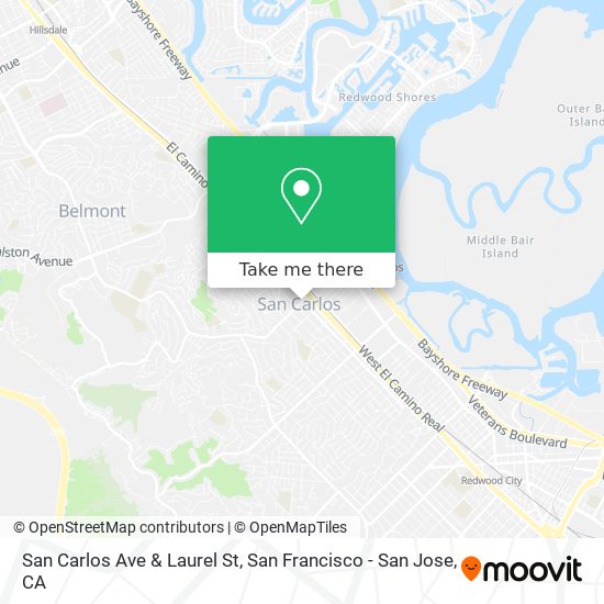 San Carlos Ave & Laurel St map