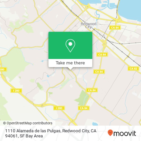 Mapa de 1110 Alameda de las Pulgas, Redwood City, CA 94061