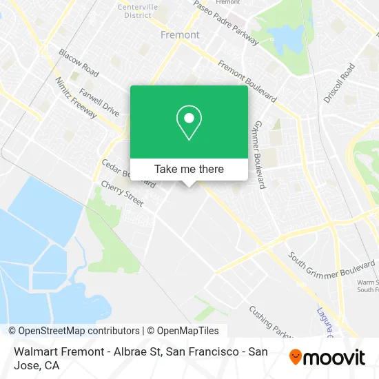 Walmart Fremont - Albrae St map