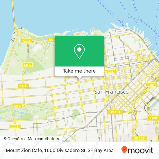 Mapa de Mount Zion Cafe, 1600 Divisadero St