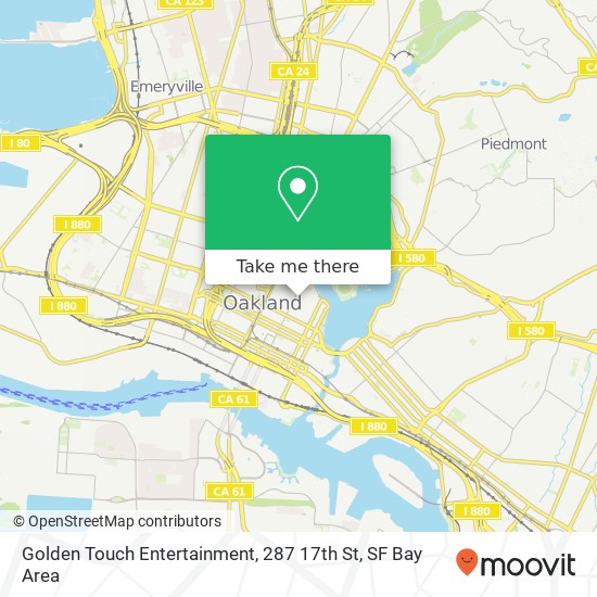 Golden Touch Entertainment, 287 17th St map