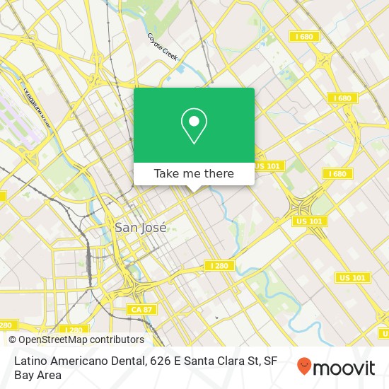 Mapa de Latino Americano Dental, 626 E Santa Clara St