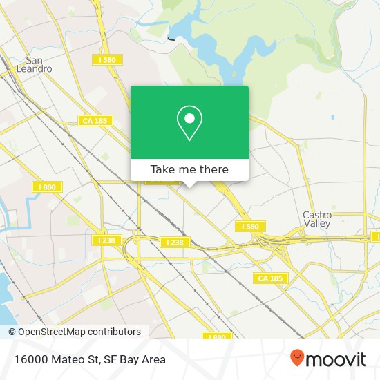 Mapa de 16000 Mateo St, San Leandro, CA 94578