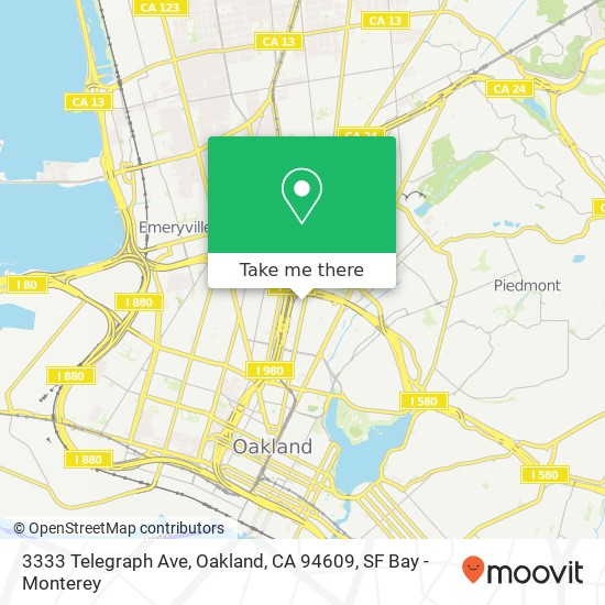 Mapa de 3333 Telegraph Ave, Oakland, CA 94609