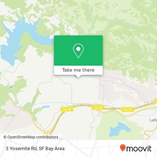 Mapa de 3 Yosemite Rd, Orinda, CA 94563