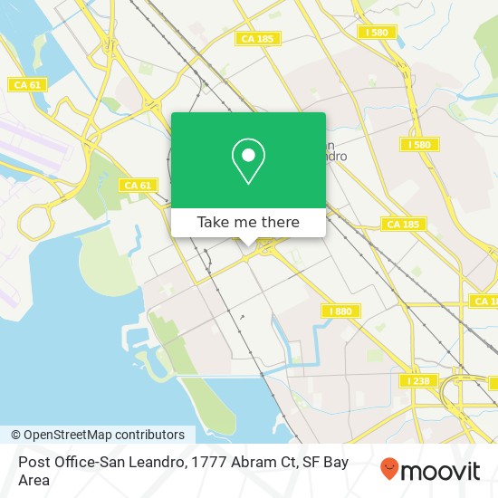 Mapa de Post Office-San Leandro, 1777 Abram Ct