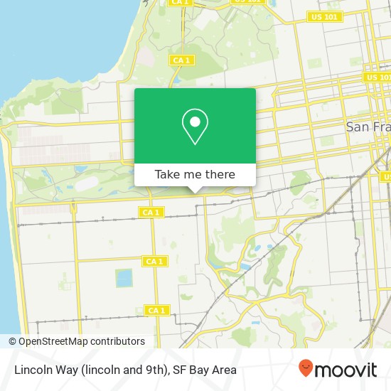 Lincoln Way (lincoln and 9th), San Francisco, CA 94122 map