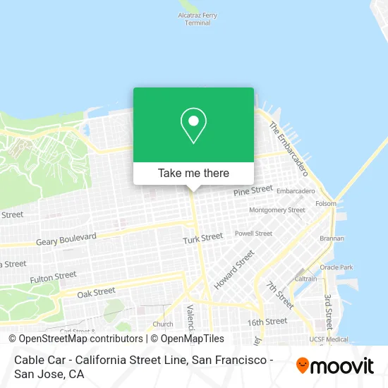 Mapa de Cable Car - California Street Line