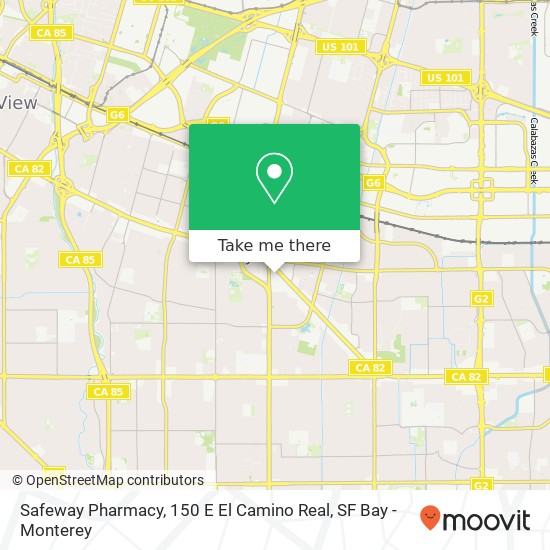 Mapa de Safeway Pharmacy, 150 E El Camino Real