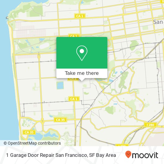 1 Garage Door Repair San Francisco, 1060 Pacheco St map