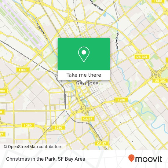 Mapa de Christmas in the Park, 101 W Santa Clara St