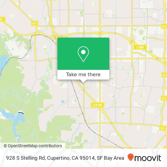 Mapa de 928 S Stelling Rd, Cupertino, CA 95014