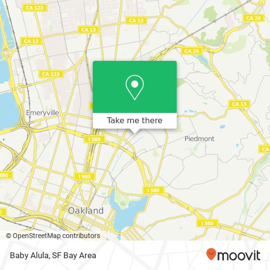 Baby Alula, Piedmont Ave map