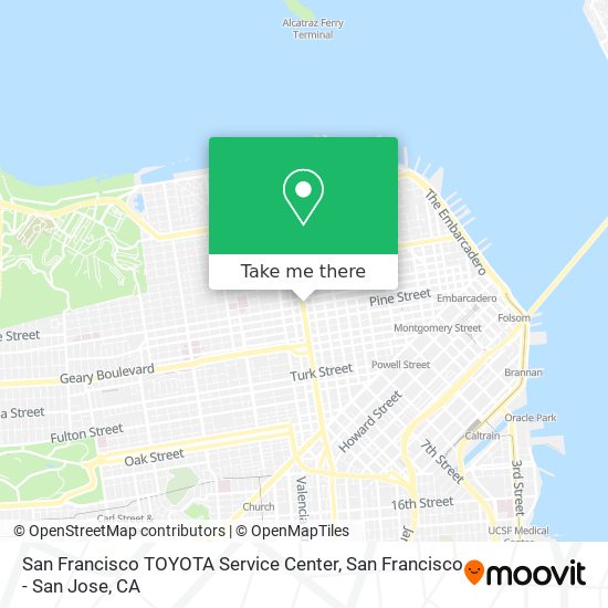 Mapa de San Francisco TOYOTA Service Center