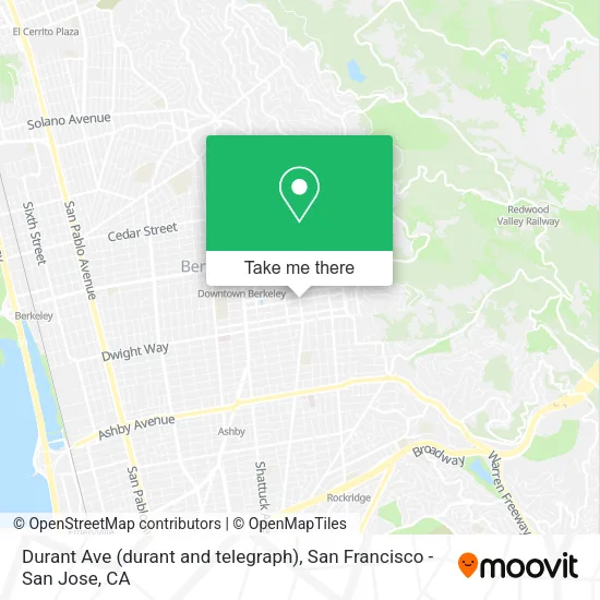 Mapa de Durant Ave (durant and telegraph)