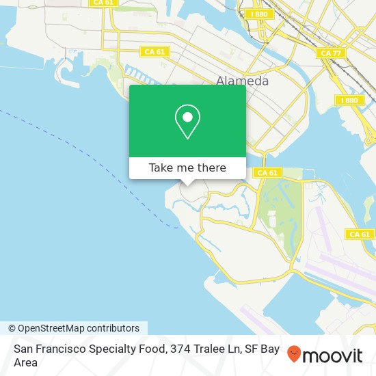 Mapa de San Francisco Specialty Food, 374 Tralee Ln