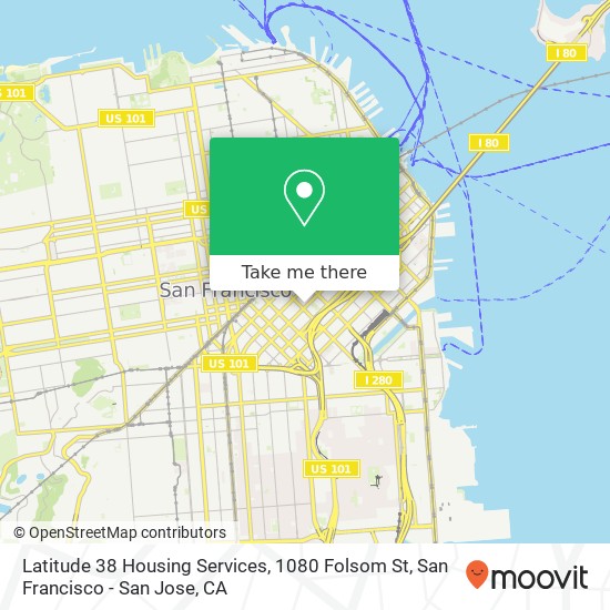 Latitude 38 Housing Services, 1080 Folsom St map