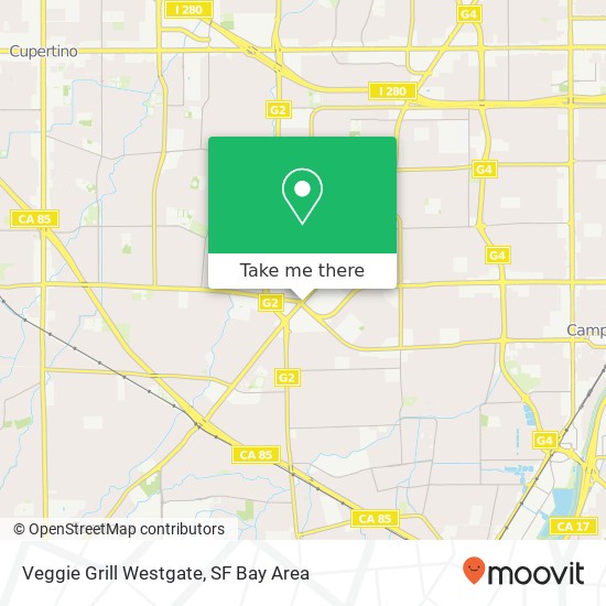 Mapa de Veggie Grill Westgate, 1692 Saratoga Ave