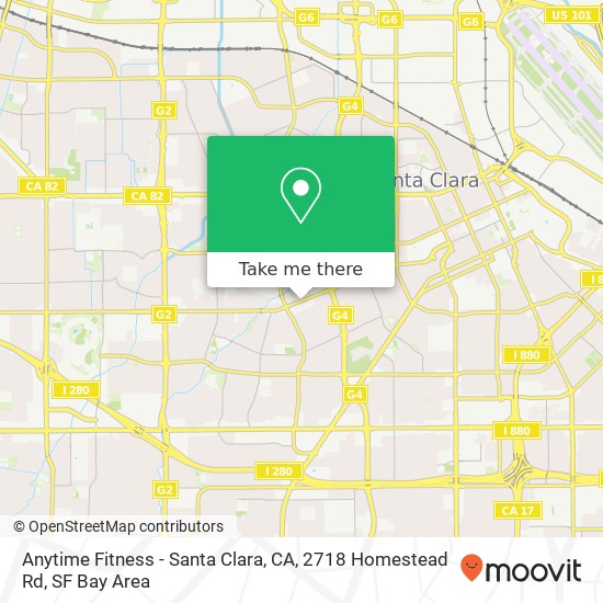 Anytime Fitness - Santa Clara, CA, 2718 Homestead Rd map