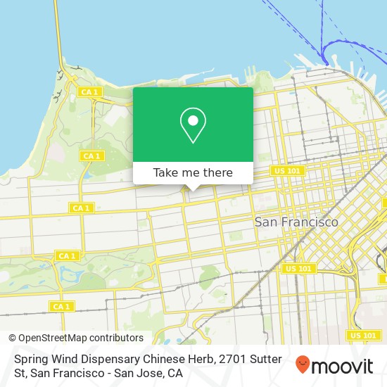 Spring Wind Dispensary Chinese Herb, 2701 Sutter St map