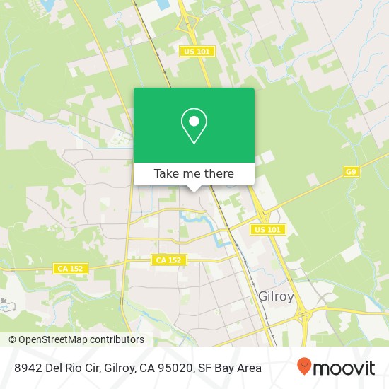 Mapa de 8942 Del Rio Cir, Gilroy, CA 95020