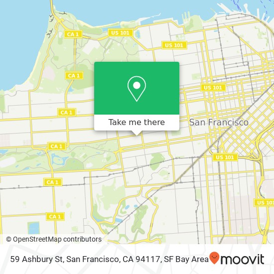 Mapa de 59 Ashbury St, San Francisco, CA 94117