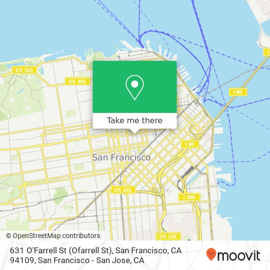 Mapa de 631 O'Farrell St (Ofarrell St), San Francisco, CA 94109