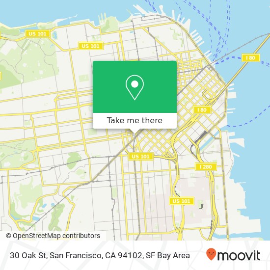 Mapa de 30 Oak St, San Francisco, CA 94102