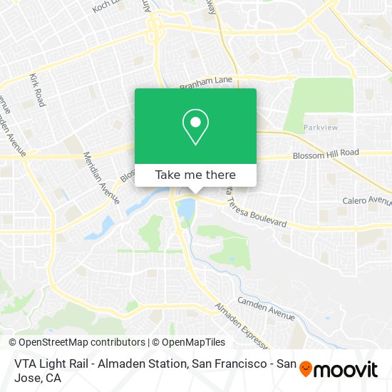 Mapa de VTA Light Rail - Almaden Station