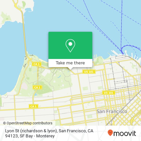 Mapa de Lyon St (richardson & lyon), San Francisco, CA 94123