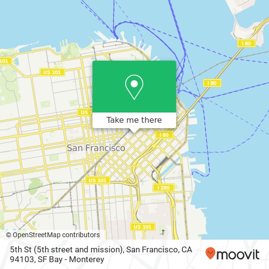 Mapa de 5th St (5th street and mission), San Francisco, CA 94103