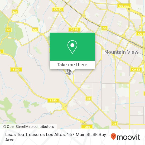 Mapa de Lisas Tea Treasures Los Altos, 167 Main St