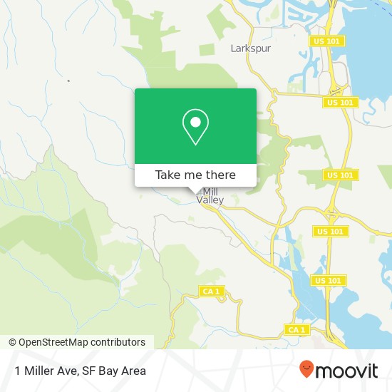 Mapa de 1 Miller Ave, Mill Valley, CA 94941