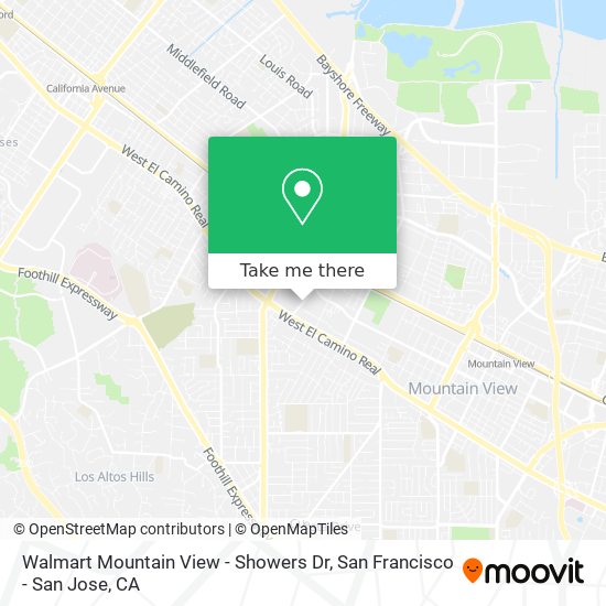 Walmart Mountain View - Showers Dr map