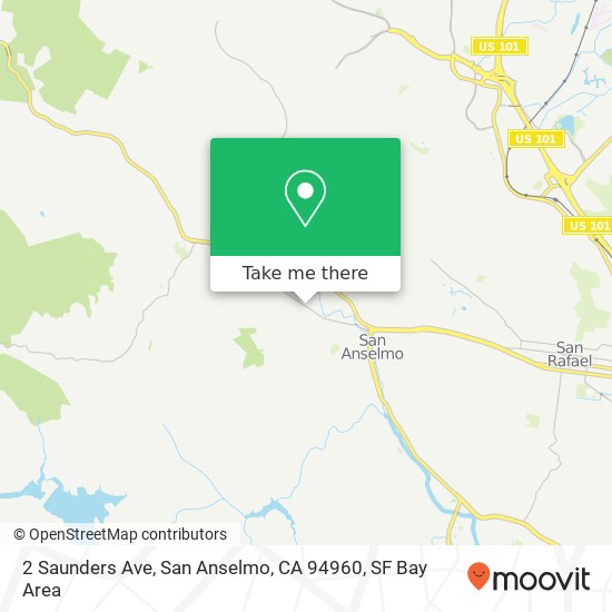 Mapa de 2 Saunders Ave, San Anselmo, CA 94960