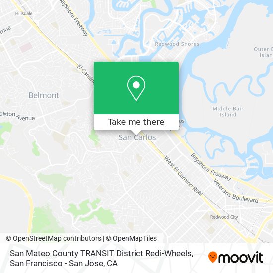 San Mateo County TRANSIT District Redi-Wheels map